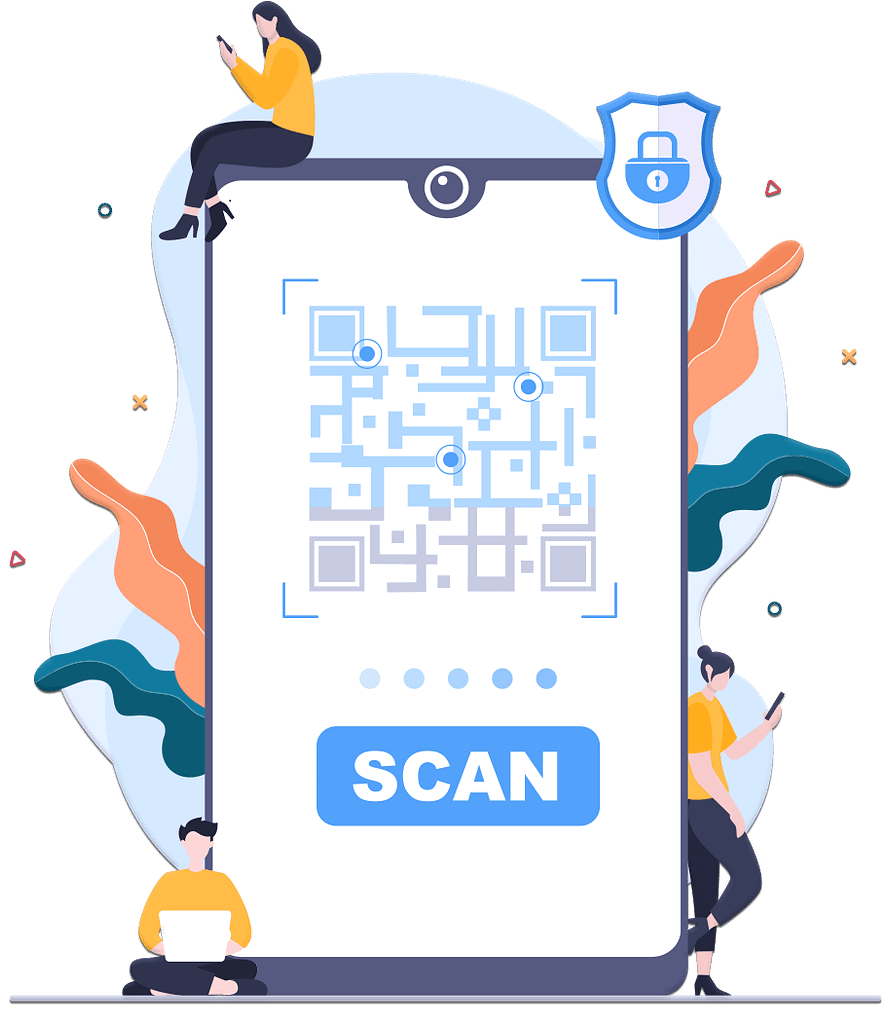 un smartphone scannant un QR code