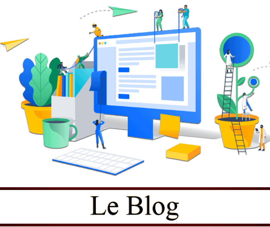 titre Blog : un écran d'ordinateur des des petits bonhommes travaillant à mettre à écran tout comme des peintres en bâtiment